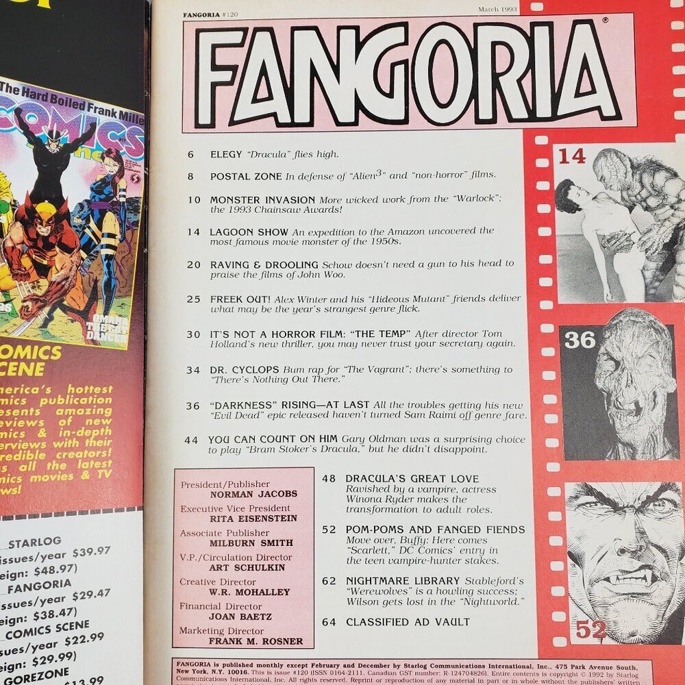 Fangoria Magazine #120 March 1993 Army of Darkness Dracula Dawn of Dead Poster - Picture 7 of 10